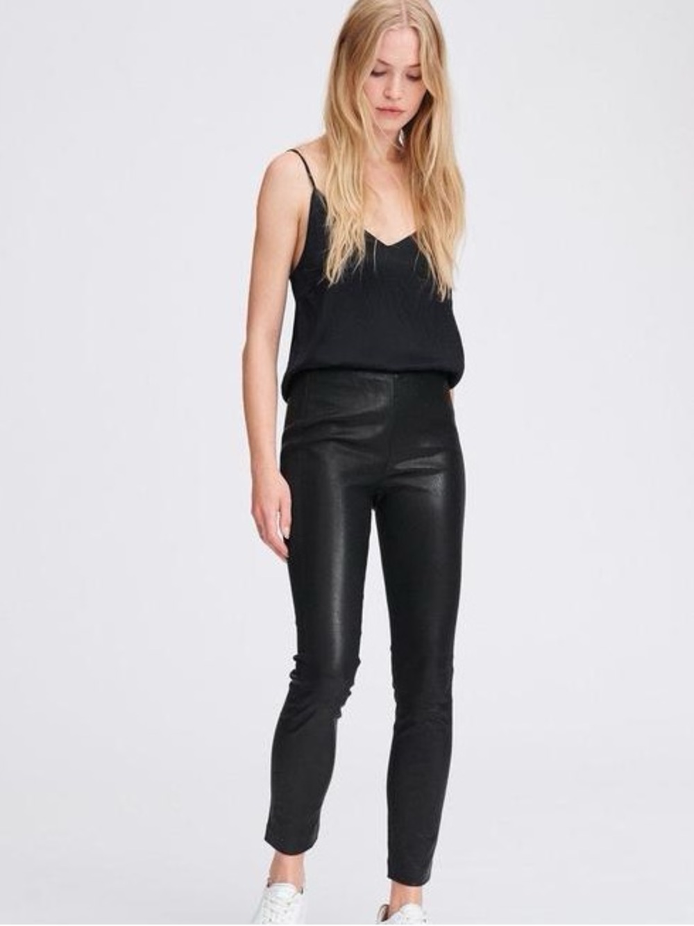 $996 Rag & Bone 100% leather Simone Lamb Leather Pant in Black